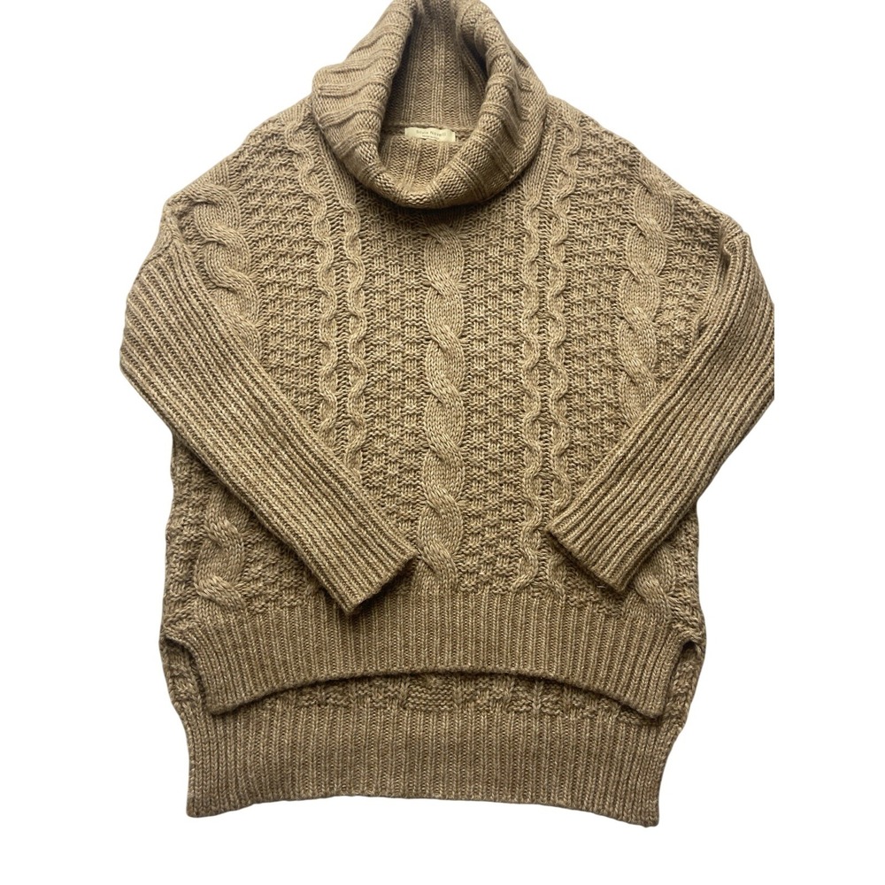 Silvia Novelli Sweater Womens Small Brown Wool Blend Cable Knit Pullover Italy